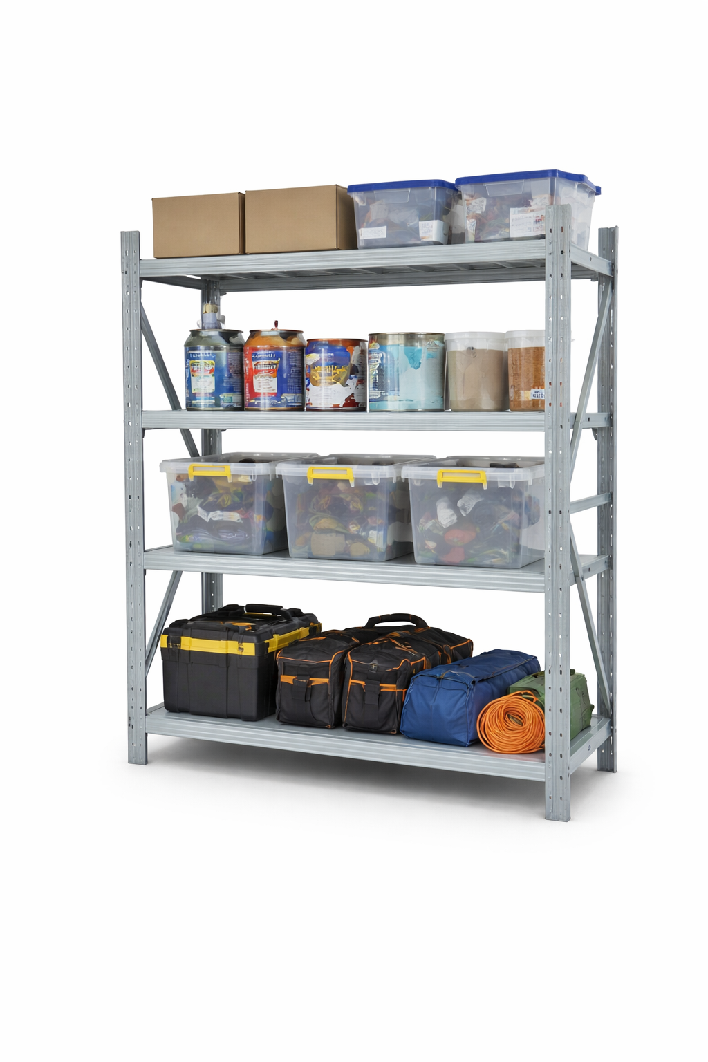 4-Tier Heavy Duty Steel Shelving Unit 200x60x200cm | 300kg Capacity | Warehouse Storage Rack