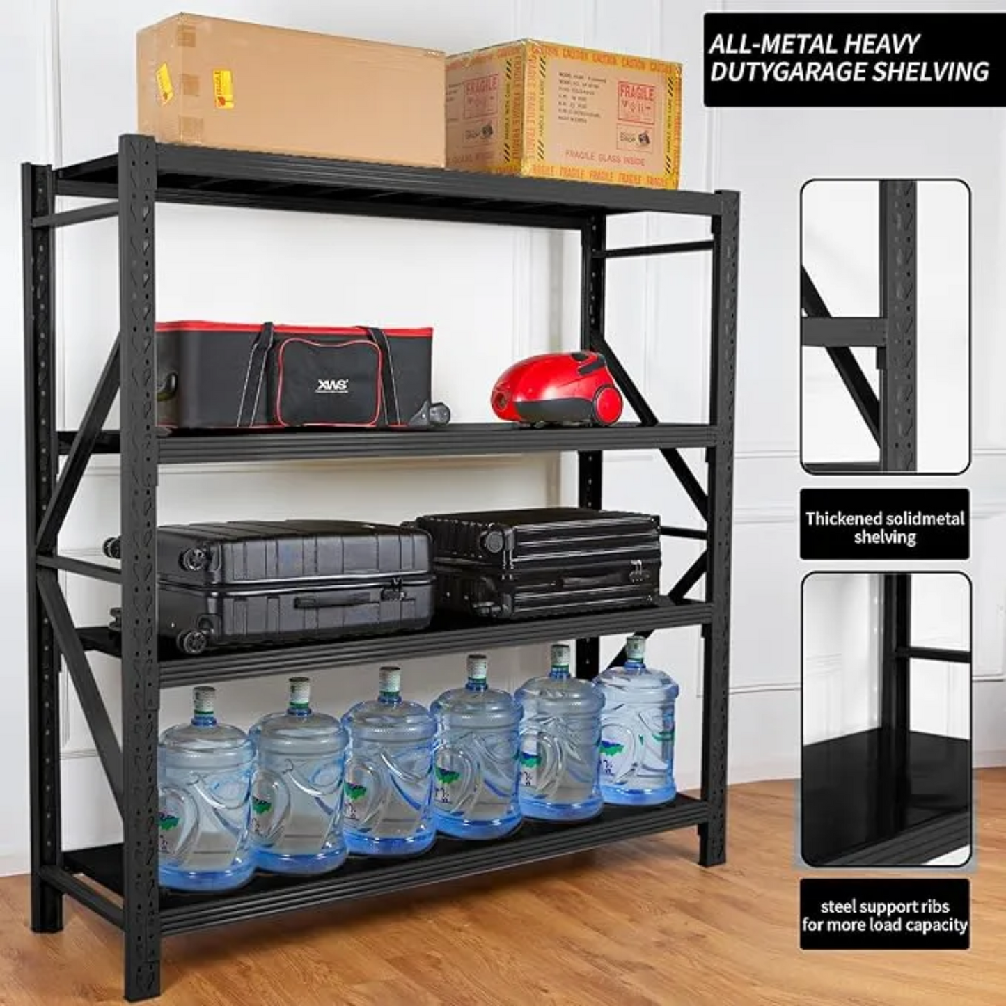 4 Tier (200L * 60D *200Hcm) 200kg Rack Storage Metal Shelving Rack