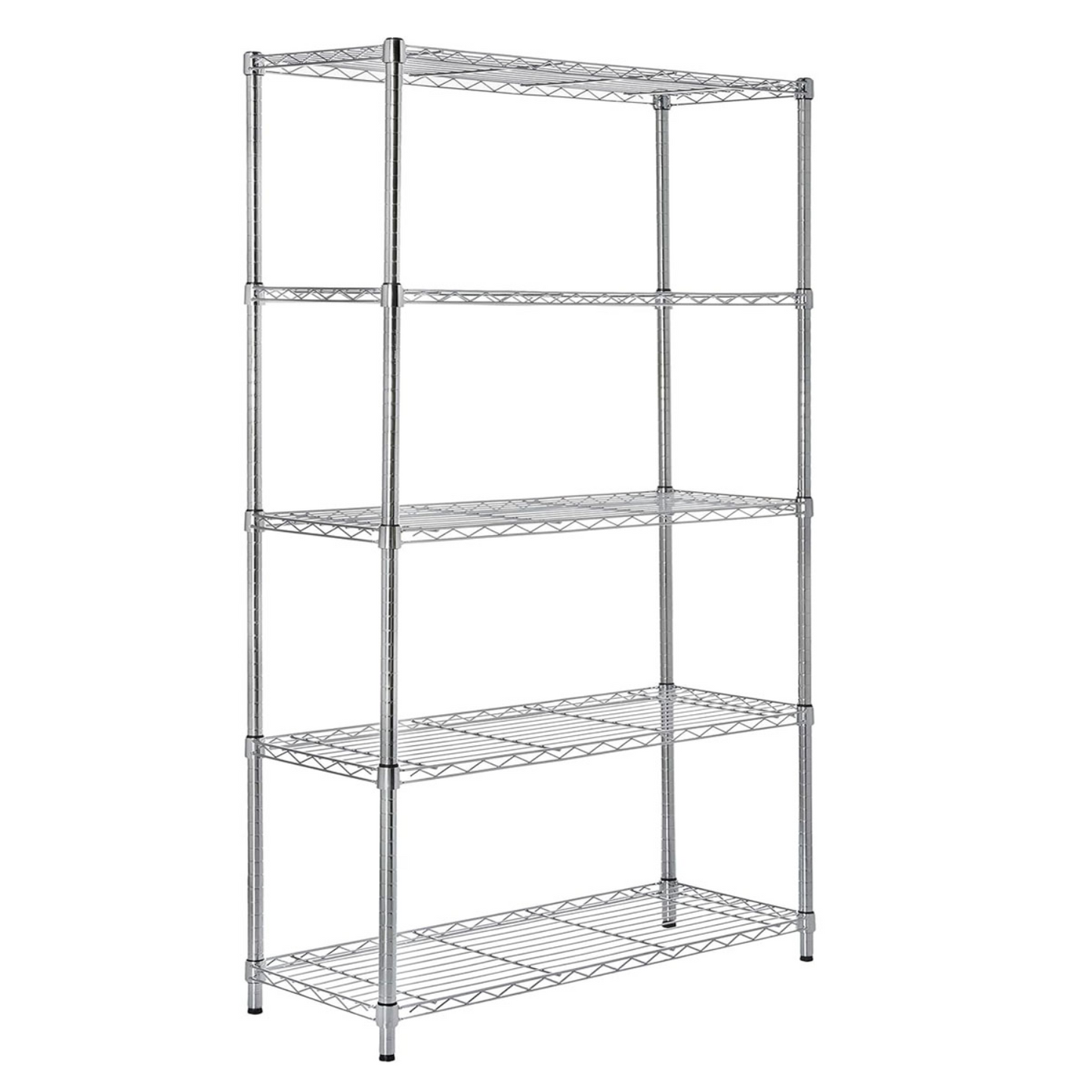 5-Shelf 90D x 45W x 180H Steel Organizer Wire Rack, Chrome Shelving Unit