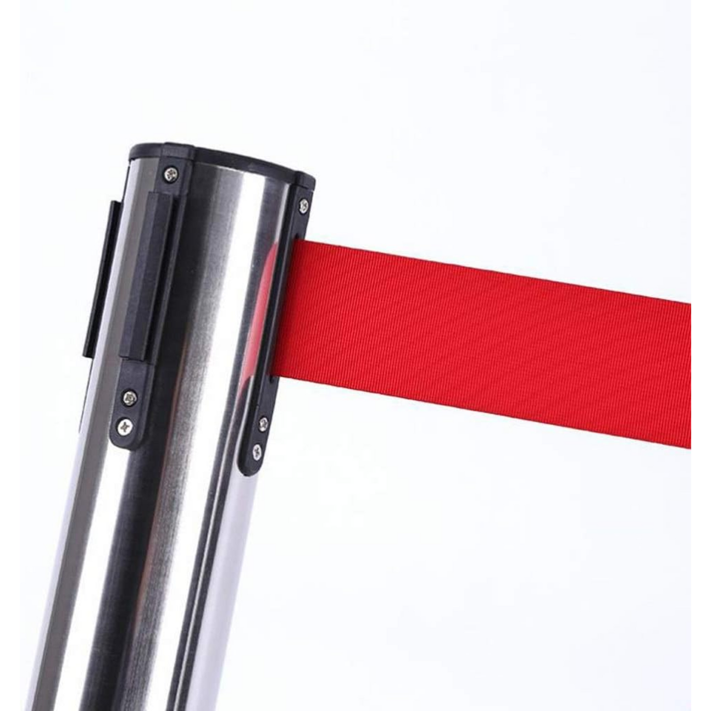 2Pcs Heavy Duty Stanchion, Premium Steel Post Crowd Control Barrier with Retractable Belt, Easy Connect Assembly for Events, Parties or Crowd Control