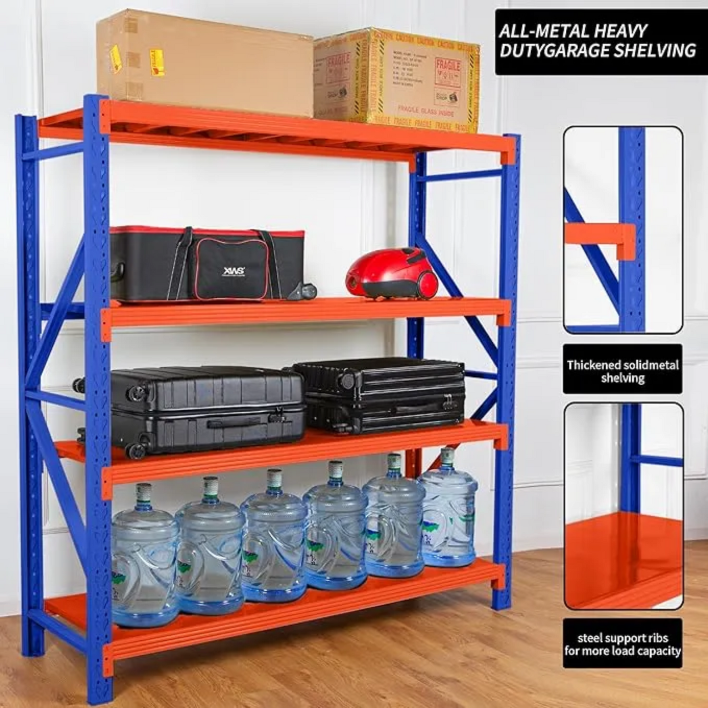 4 Tier (200L * 60D *200Hcm) 200kg Rack Storage Metal Shelving Rack