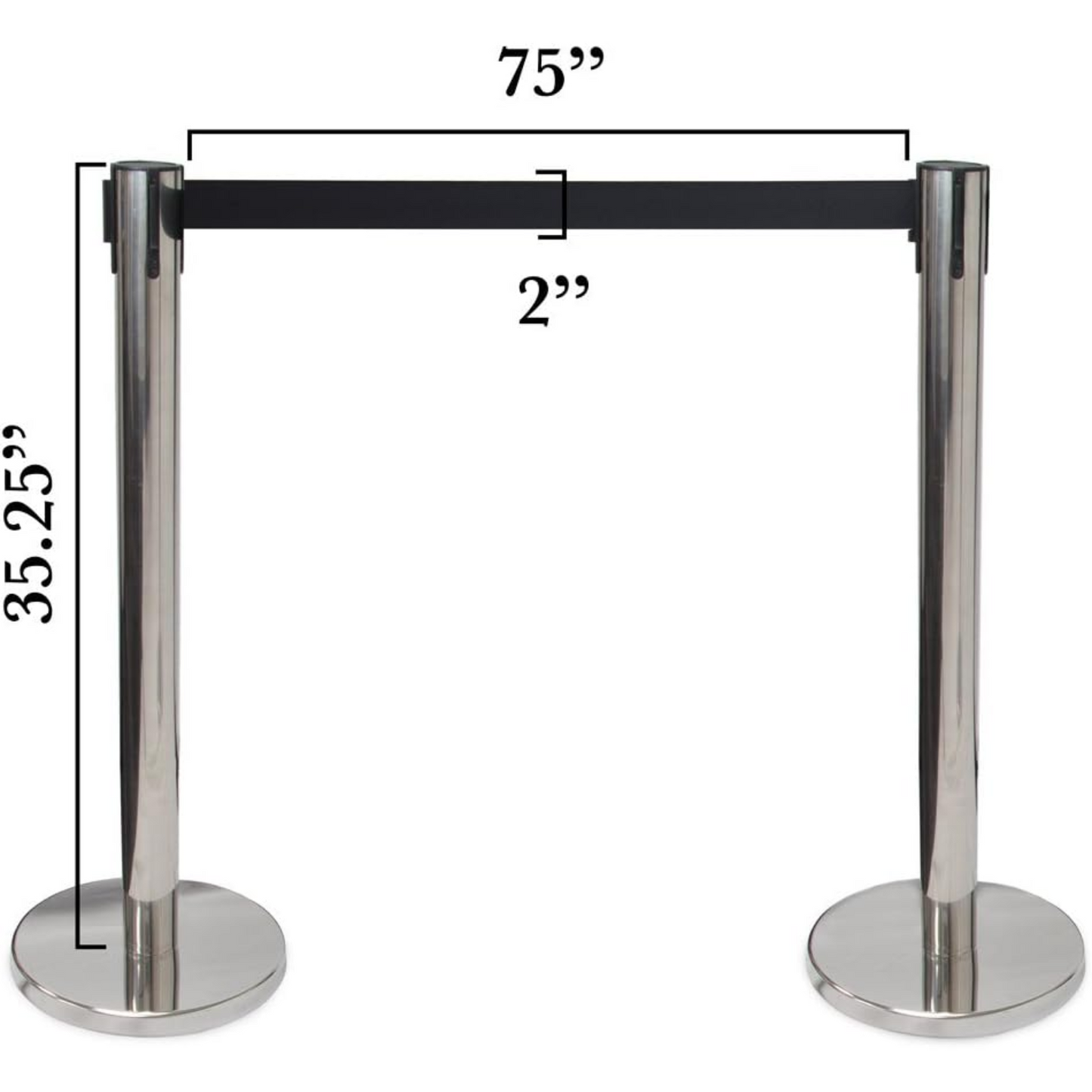 3-ft. Control Stanchions | Heavy Duty | Retractable 6.25 ft. Belt | Easy to Assemble | Perfect for Events & Parties | Silver pack of 1 set