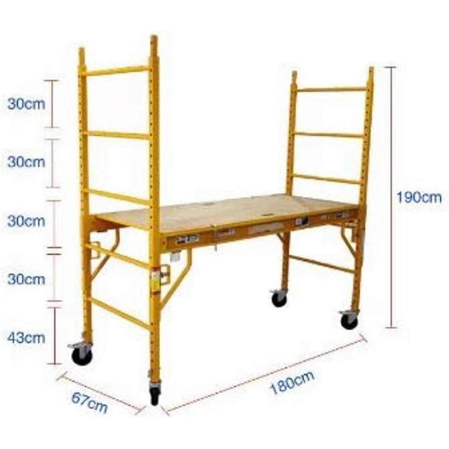 Steel Multi-Purpose Scaffolding (MS6S) Bakers Scaffold Unit casters and deck. Stackable