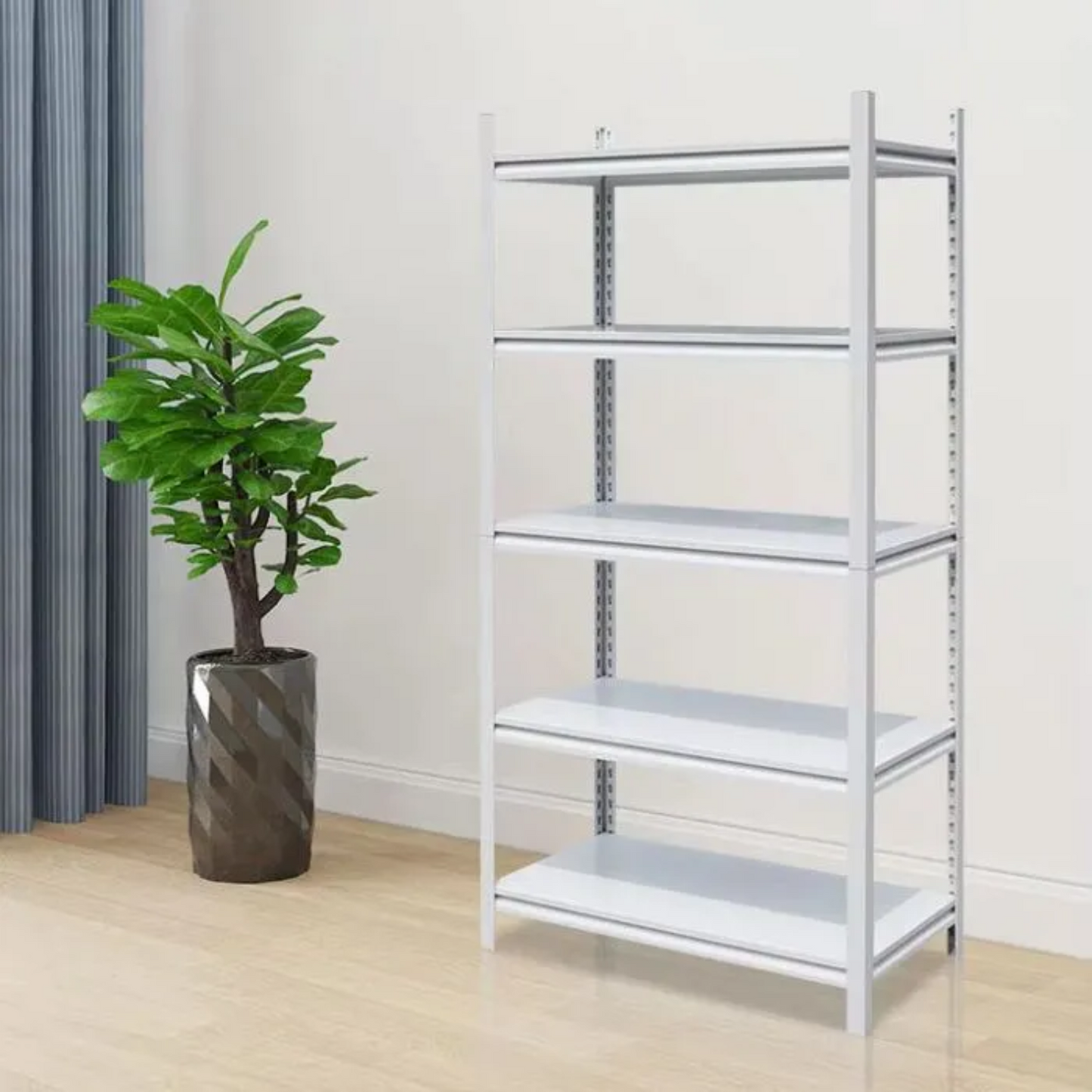 5 Tier 120L X 45D X200H White Storage Shelves 200 Kgs Capacity