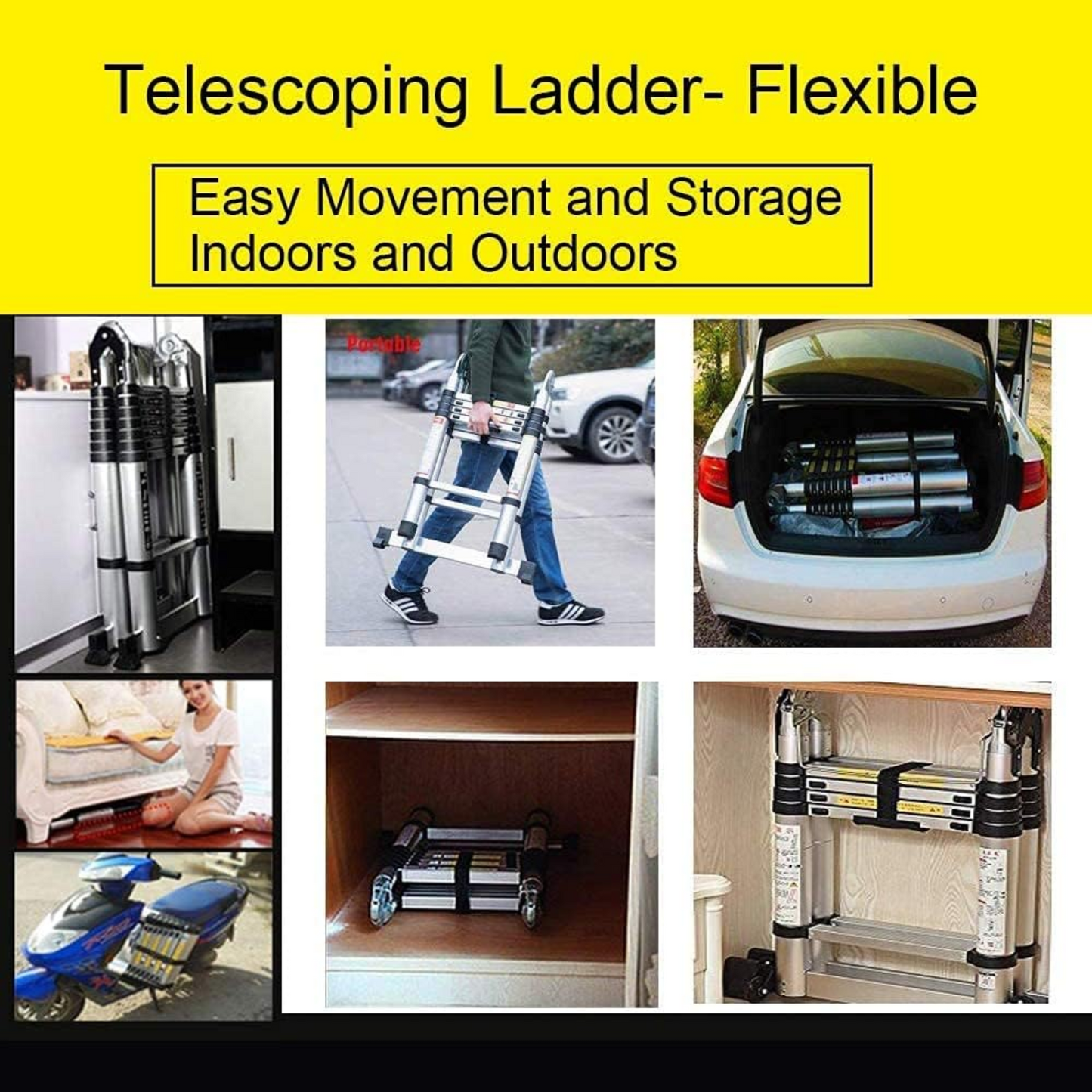 Telescoping Aluminum Multi-Function A Type Portable Ladder