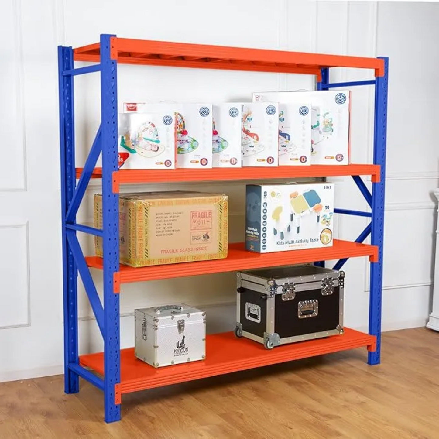 4 Tier (200L * 60D *200Hcm) 200kg Rack Storage Metal Shelving Rack