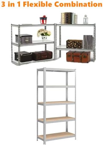 5-Tier Storage Shelves, Garage Storage, Boltless Assembly, Adjustable Shelving Unit, for Shed Warehouse Basement Kitchen