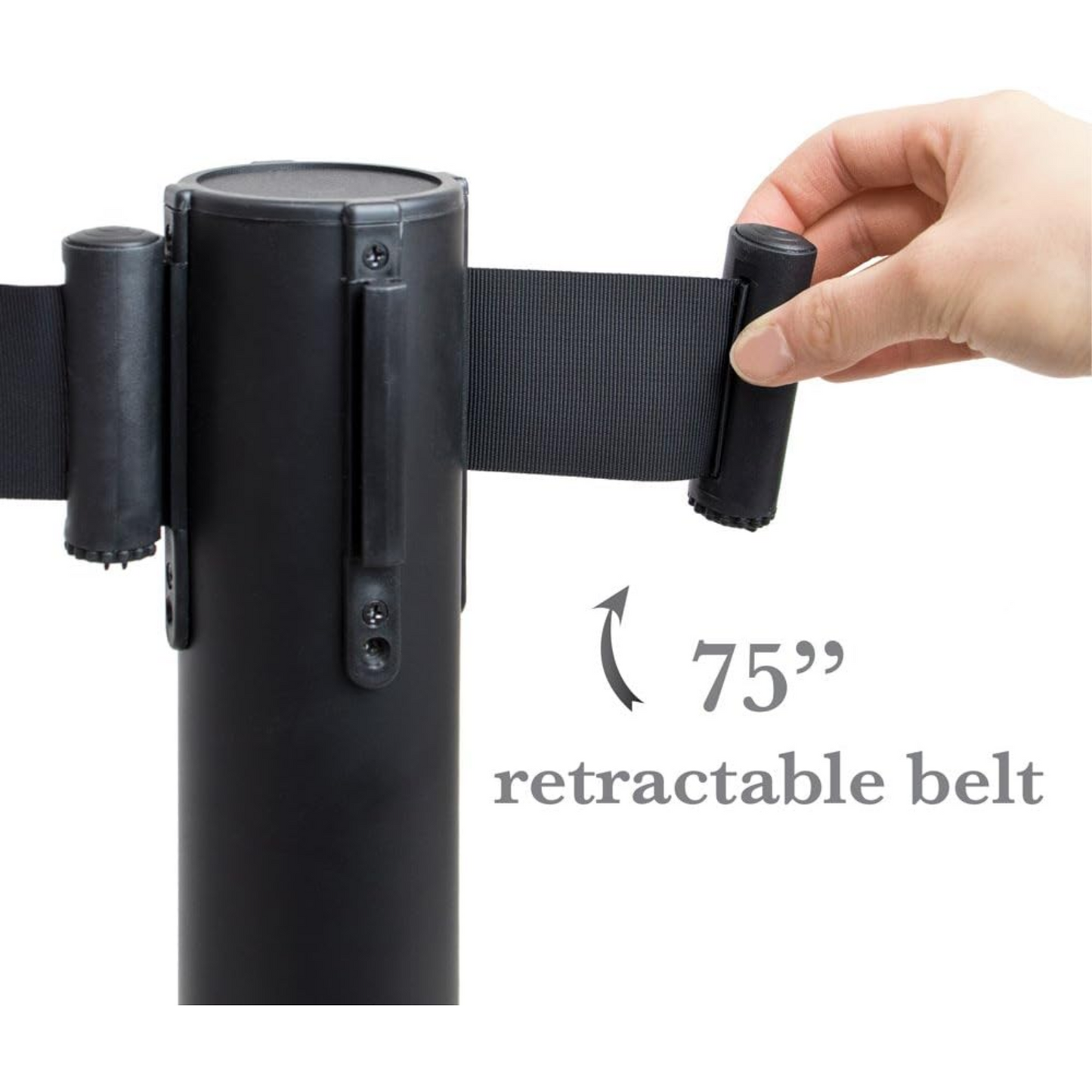3-ft. Control Stanchions | Heavy Duty | Retractable 6.25 ft. Belt | Easy to Assemble | Perfect for Events & Parties | Silver pack of 1 set