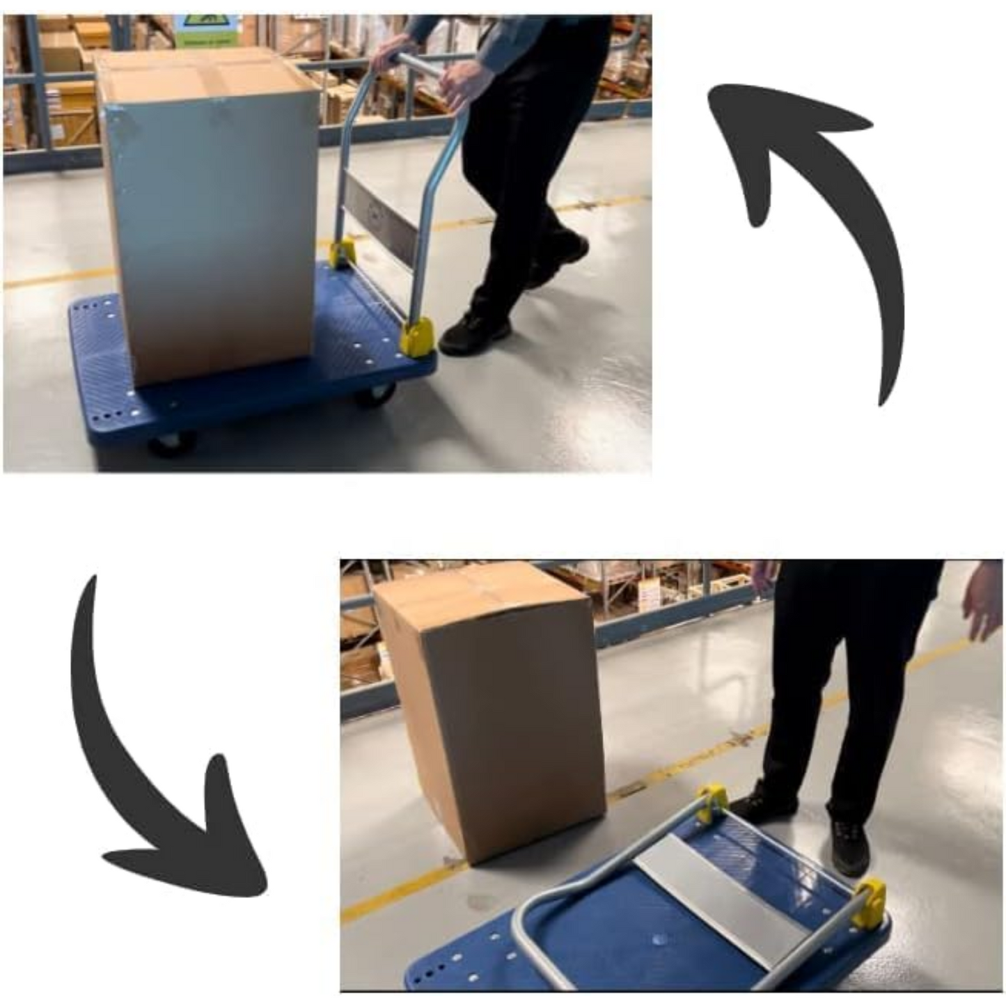 (200KG 50* 70CM) Foldable Platform Trolley, Portable Household Small Trailer Cart, Heavy Duty for Loading and Moving