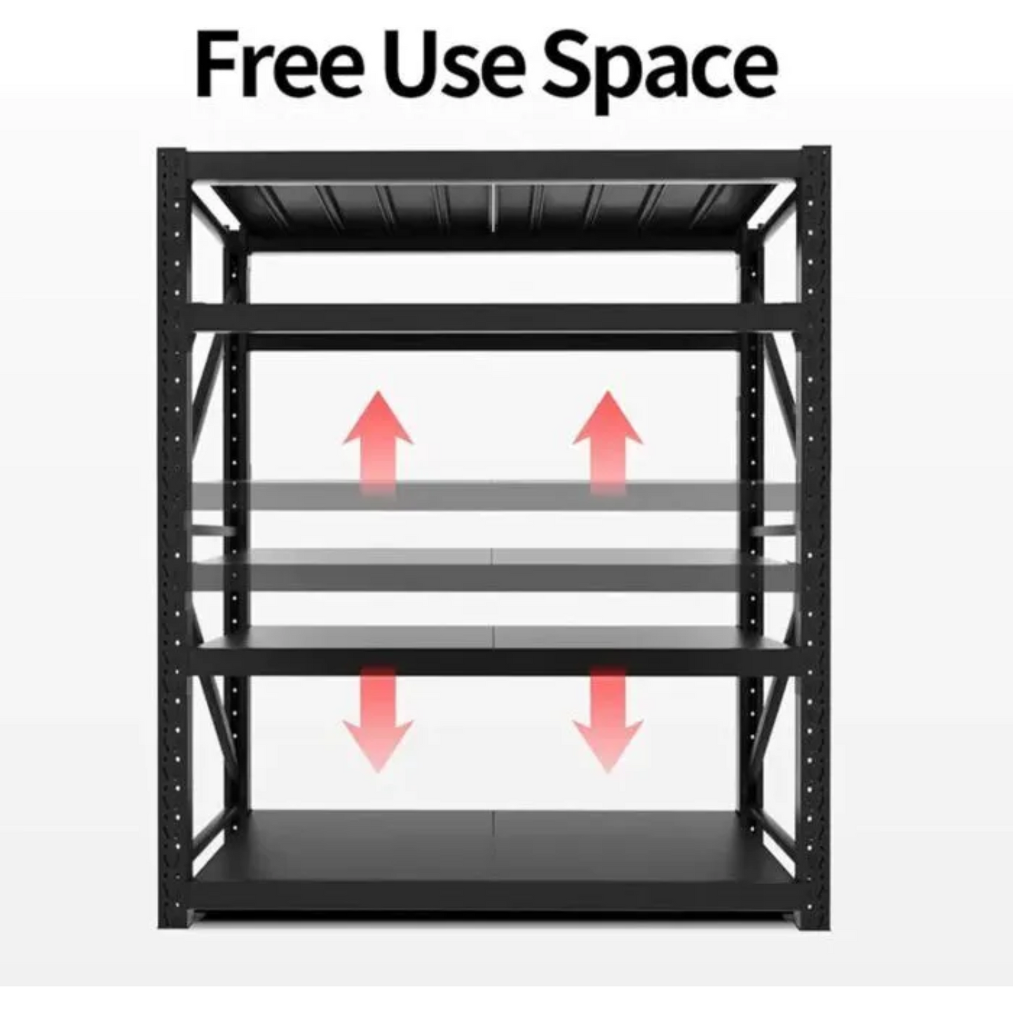 4 Tier (300kg) 100L*60W*200H cm Metal Warehouse Racking Storage Garage Shelving
