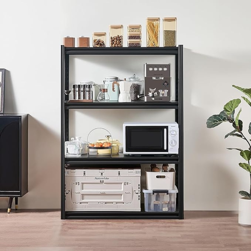5-Tiers, 120x60x200cm, Black 200kg Capacity Full Steel Shelving Unit