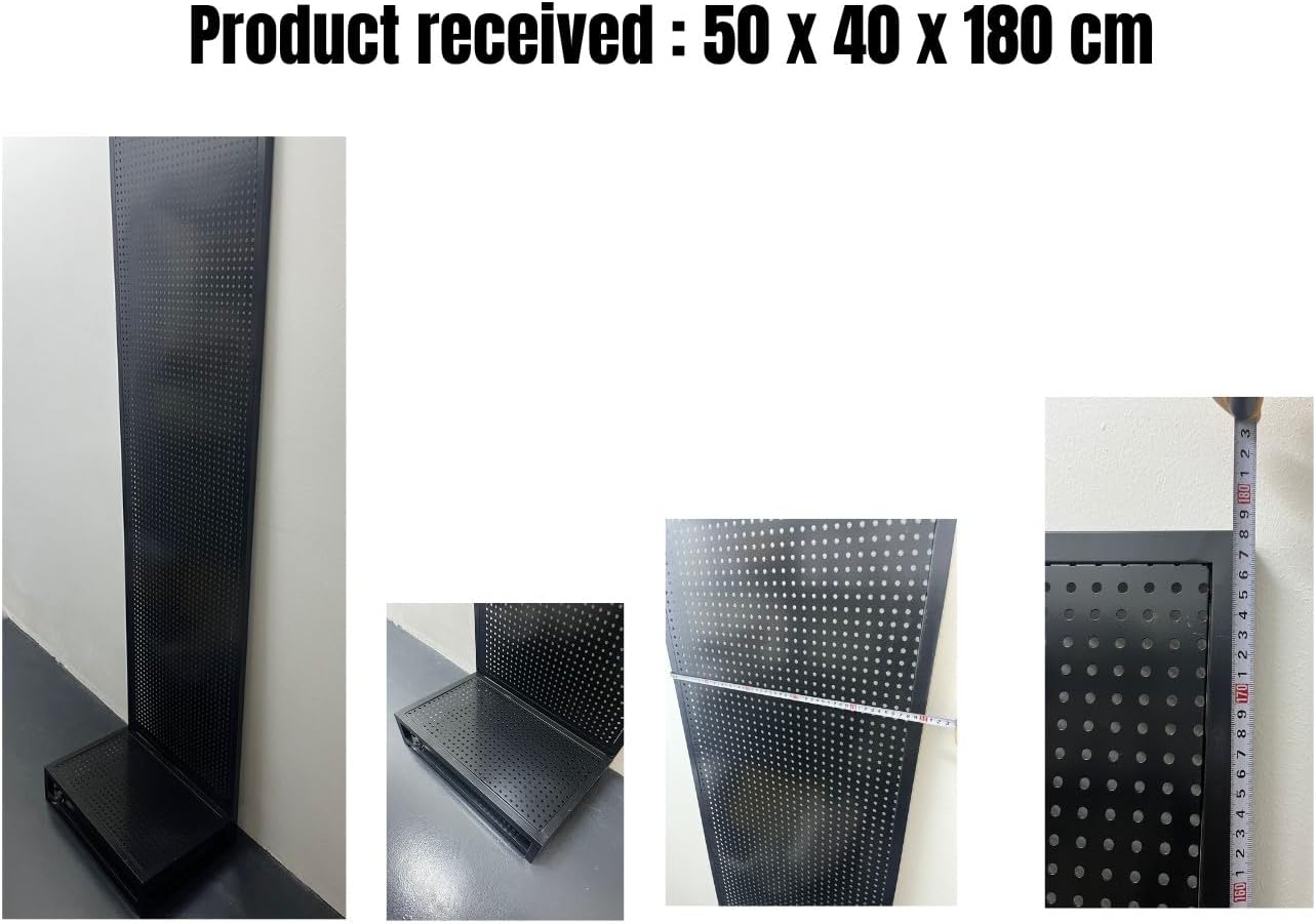 Pegboard Display Stand Shelf Peg Board Accessories Rack Organizer 50L x 40D x 180H cm