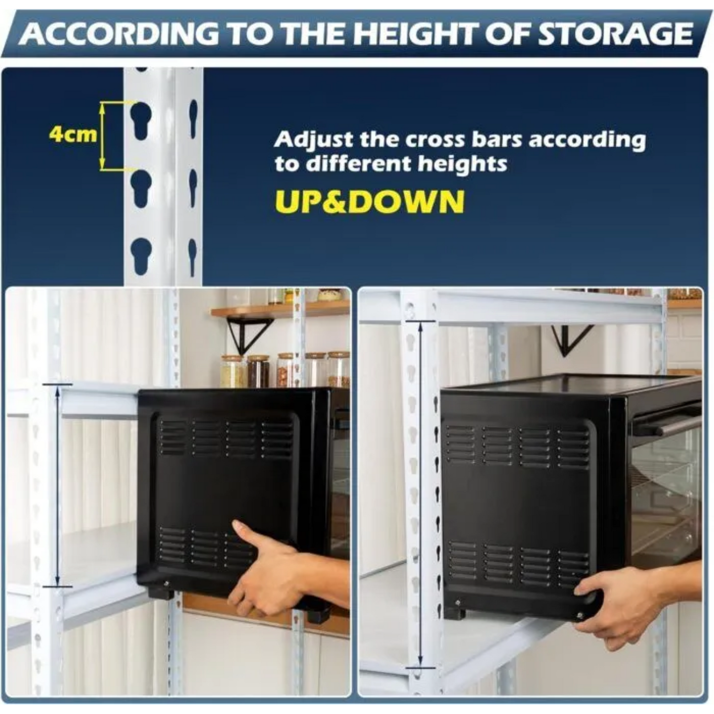 5 Tier 100L x 40D x 200H cm 50kg Garage Boltless Shelving Units Steel Racking Shelves
