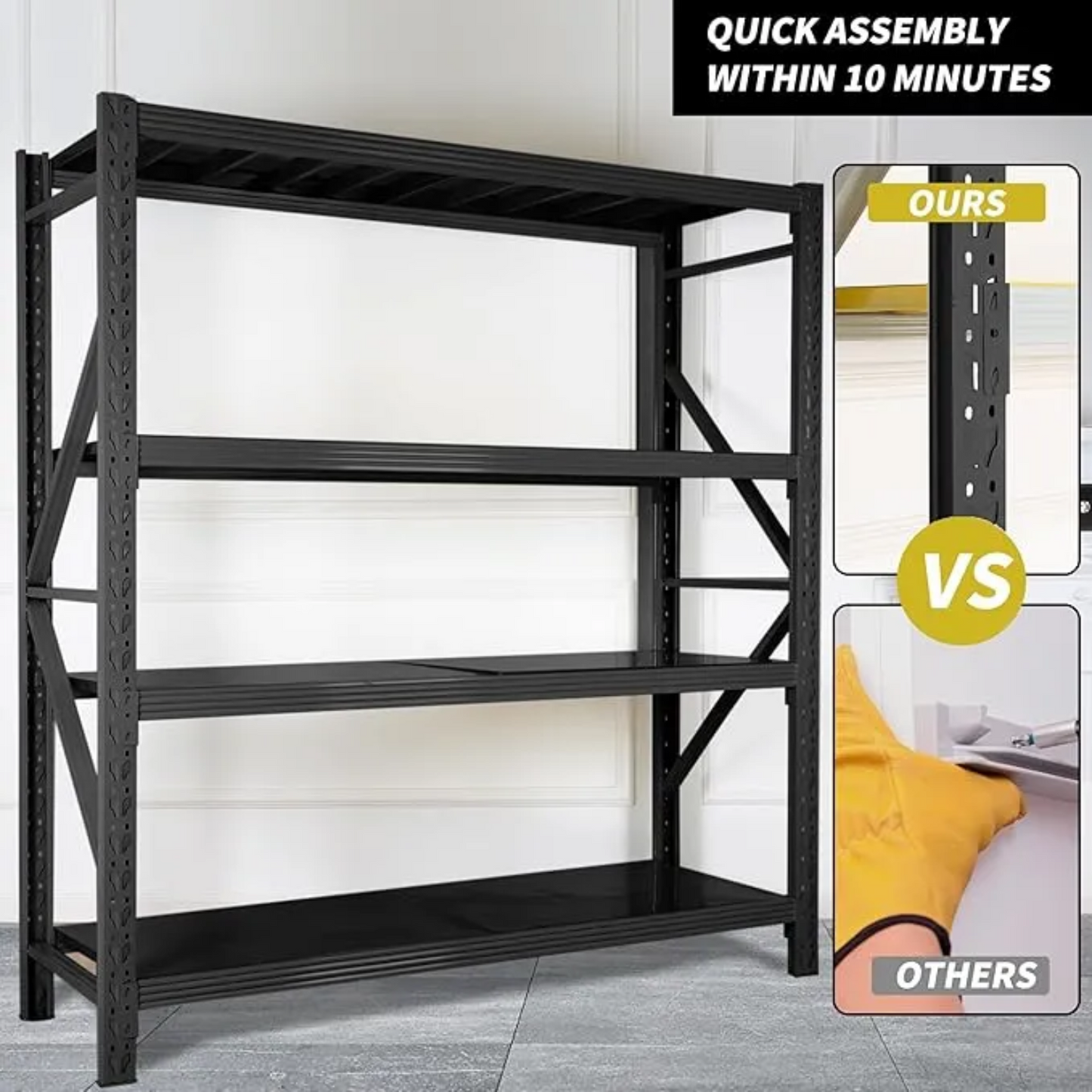 4 Tier (200L * 60D *200Hcm) 200kg Rack Storage Metal Shelving Rack