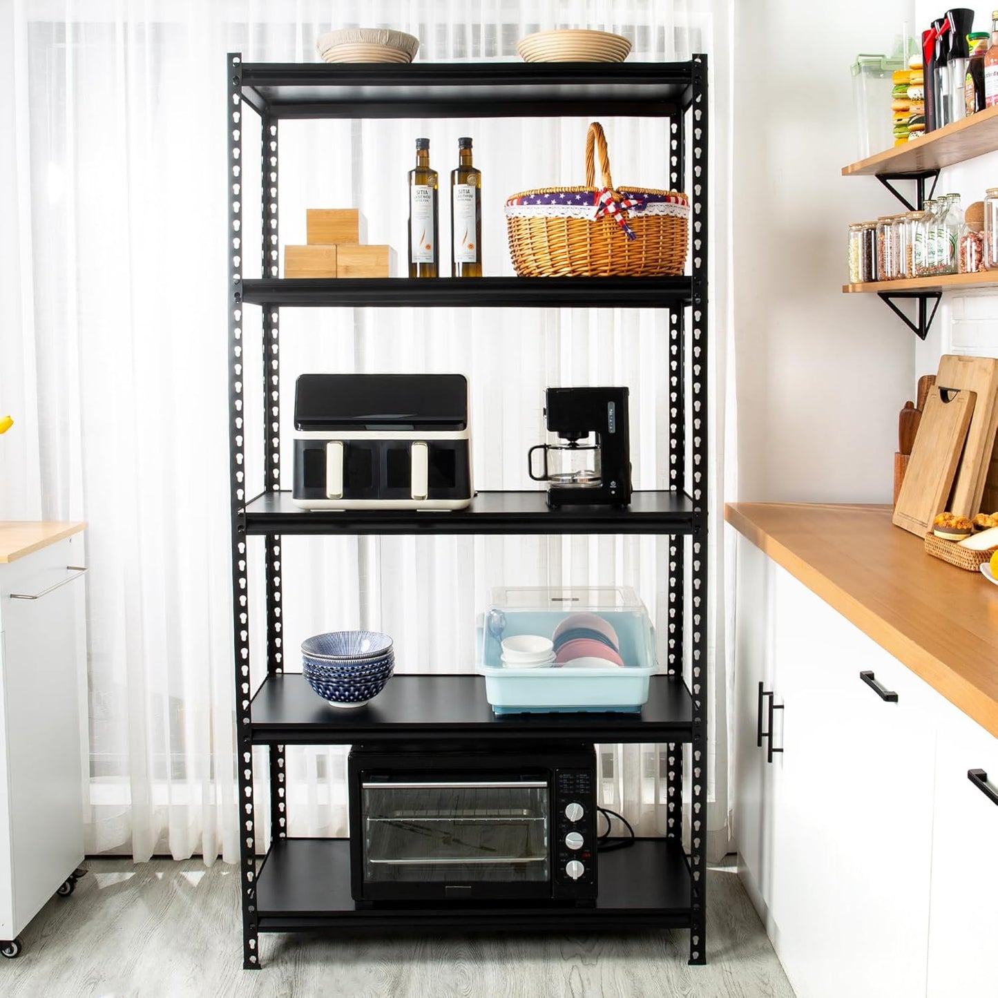 200kg x 5 Tier (90L *45D *200Hcm) Boltless Angle Shelf Storage Shelves