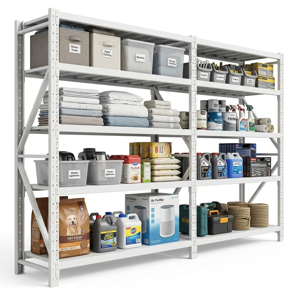 Heavy Duty 4-Tier Warehouse Rack (600kg Capacity)