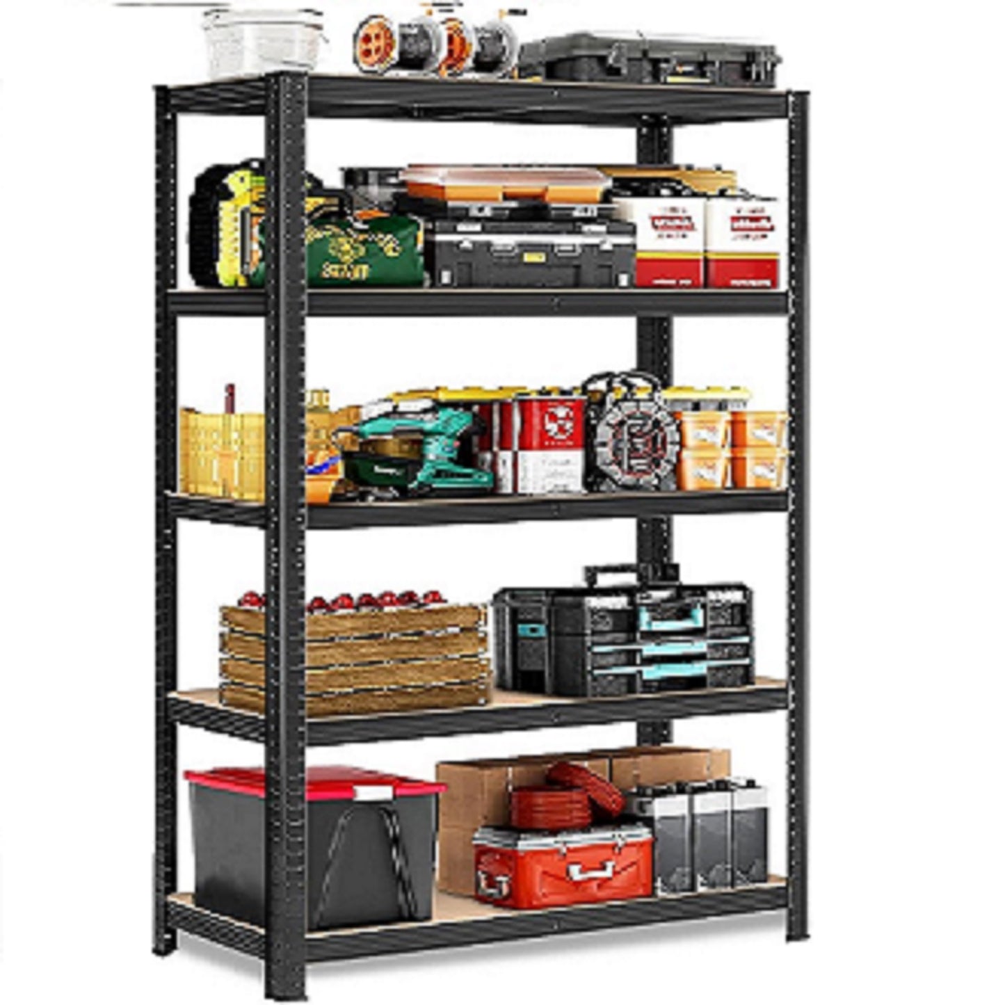 5-Tier Storage Shelves, Garage Storage, Boltless Assembly, Adjustable Shelving Unit, for Shed Warehouse Basement Kitchen