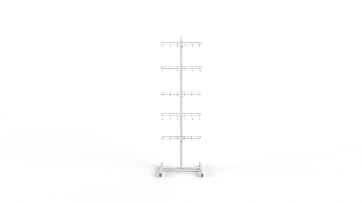 Metal Floor Display Stand with Adjustable Hooks