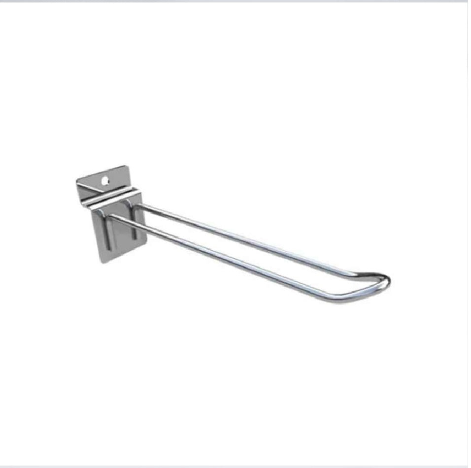 20cm Metal Pegboard & Slatwall Hooks | Stainless Steel Display Hanging Hooks