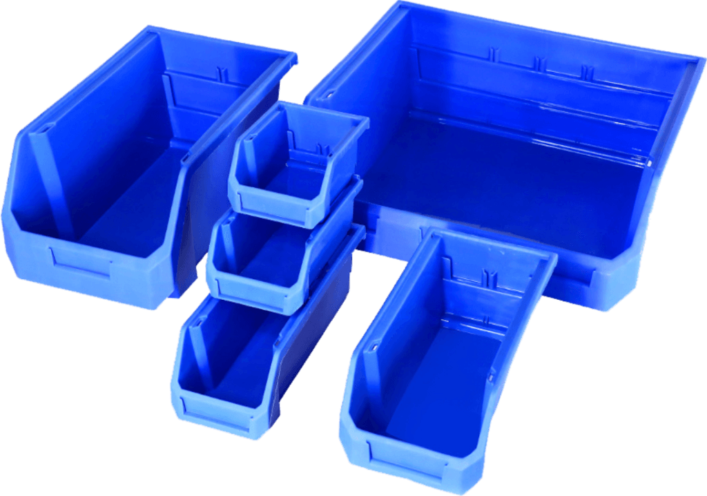 Thermoplastic Storage Bin Containers Organizer, Stackable, Hangable
