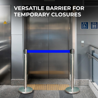 2M Retractable Belt Stanchion | Stainless Steel Crowd Control Post
