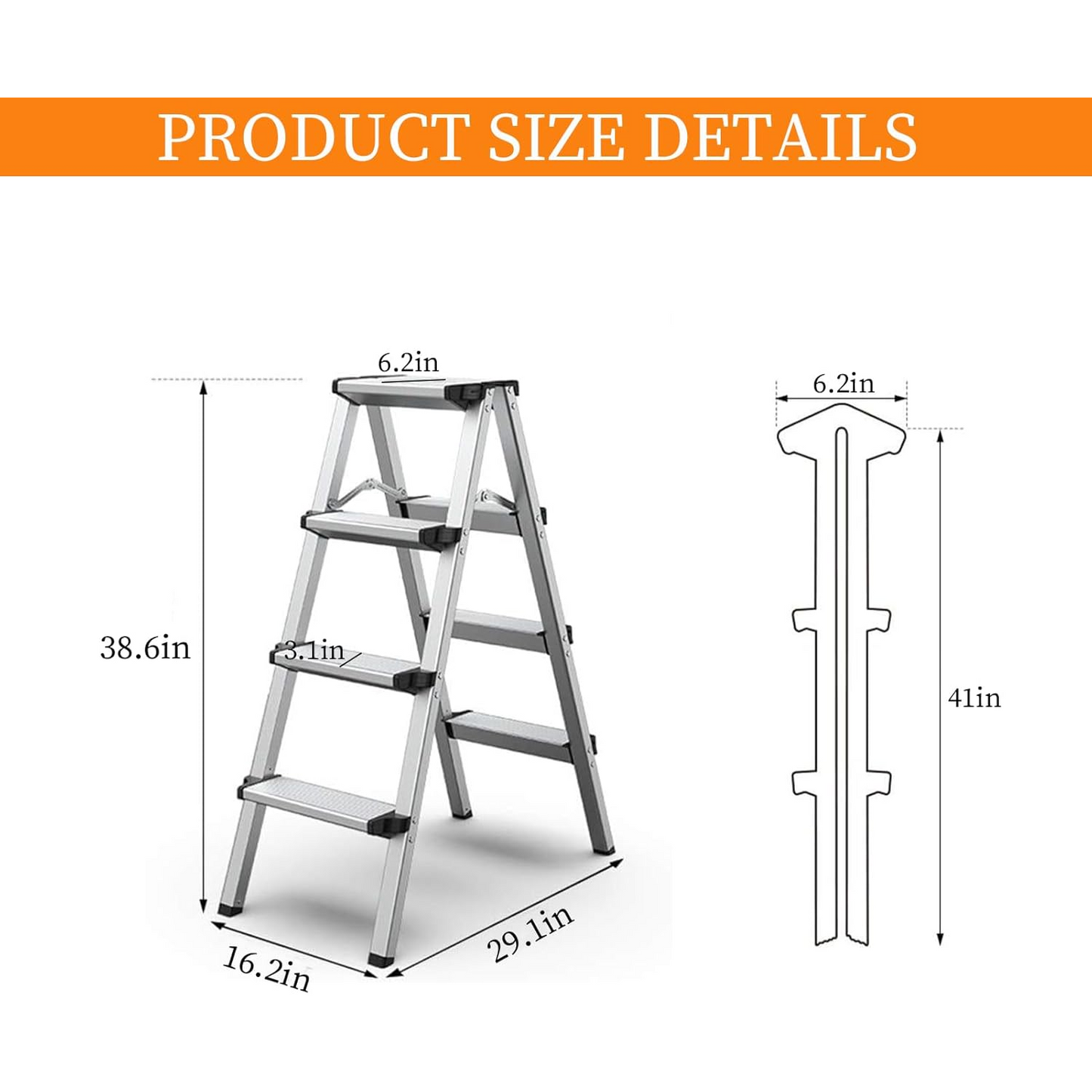 Aluminium Alloy Bilateral Ladders, Stepladders Folding Ladder Stool