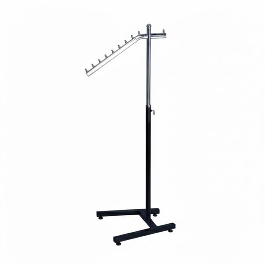 Single Arm Garment Rack Black & Chrome | Heavy Duty Clothes Stand