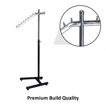 Single Arm Garment Rack Black & Chrome | Heavy Duty Clothes Stand