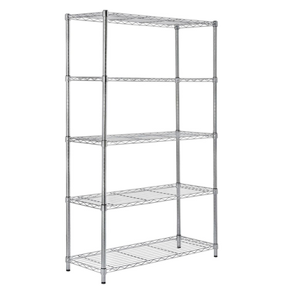 5-Shelf  90D x 45W x 180H  Steel Organizer Wire Rack, Chrome Shelving Unit