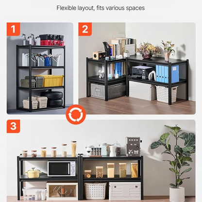 5-Tiers, 120x60x200cm, Black 200kg Capacity Full Steel Shelving Unit
