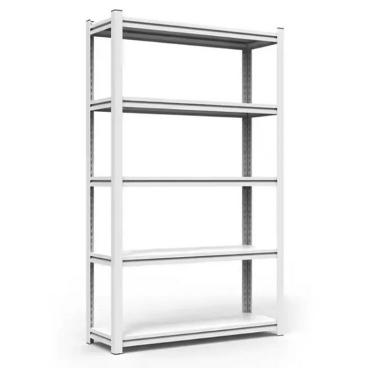 5 Tier 120L X 45D X200H White Storage Shelves 200 Kgs Capacity