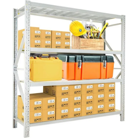 300kg 4Level 200cm Length x 60cm Depth x 200cm height White Shelving