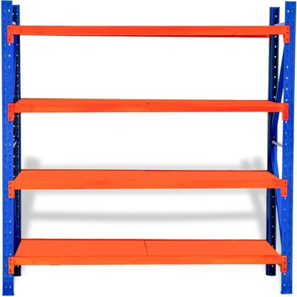4 Tier (200L*60D*200Hcm) 300kg Diamond Hole Warehouse Garage Storage Shelf Shelving Unit