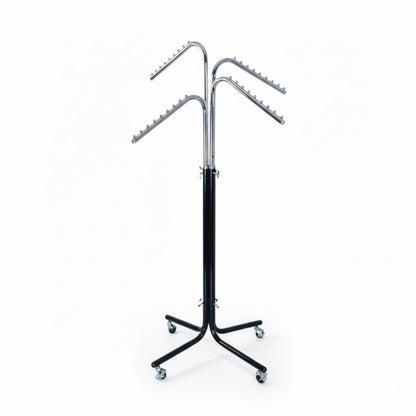 Single Arm Garment Rack Black & Chrome | Heavy Duty Clothes Stand