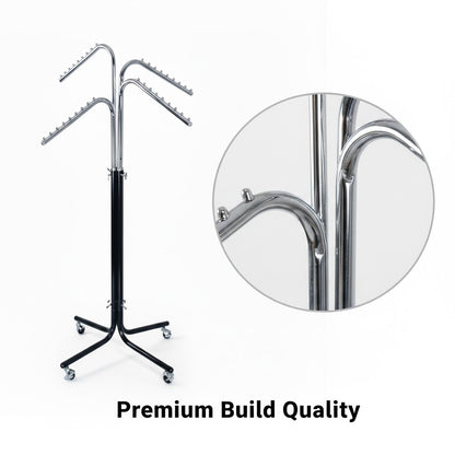 Single Arm Garment Rack Black & Chrome | Heavy Duty Clothes Stand