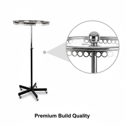 Single Ring Garment Rack Black & Chrome | Heavy Duty Clothes Stand