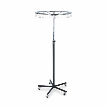 Single Ring Garment Rack Black & Chrome | Heavy Duty Clothes Stand