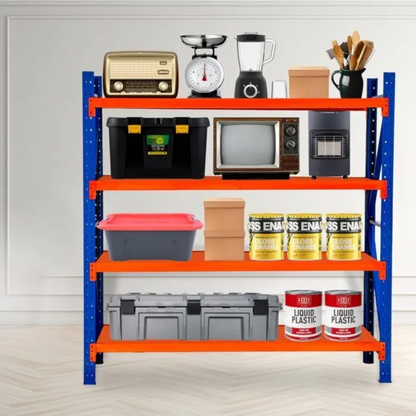 4 Tier (200L*60D*200Hcm) 300kg Diamond Hole Warehouse Garage Storage Shelf Shelving Unit