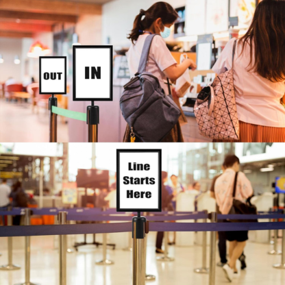 A4 Double-Sided Stanchion Sign Holder | 2PCS Queue Poster Frame