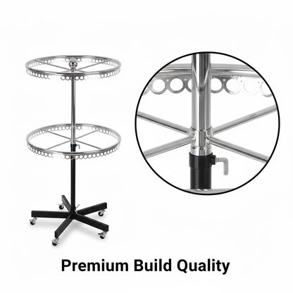 Single Ring Garment Rack Black & Chrome | Heavy Duty Clothes Stand