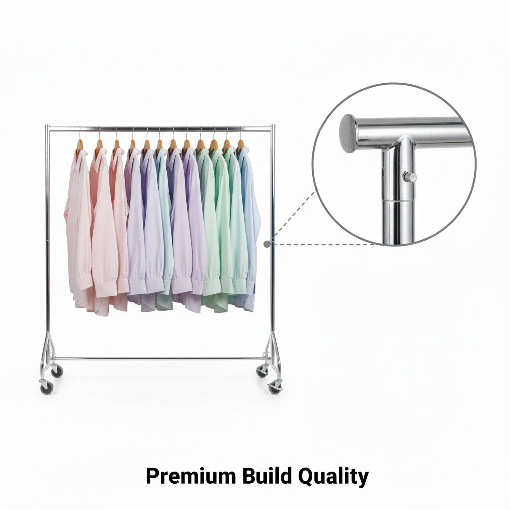 Chrome Garment Rack 183x55cm | Heavy Duty with 30cm Extension