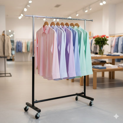 Black & Chrome Garment Rack 120cm | Heavy Duty Clothes Rack