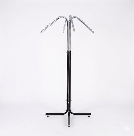 3 Fork Arm Garment Rack Black & Chrome | Heavy Duty Display Stand