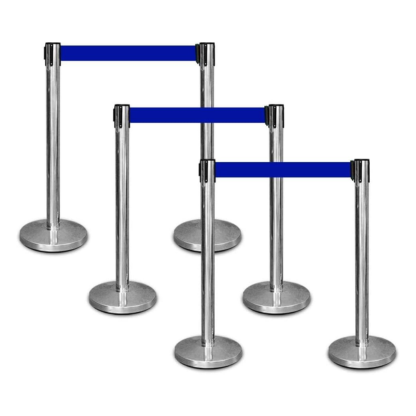 2M Retractable Belt Stanchion | Stainless Steel Crowd Control Post
