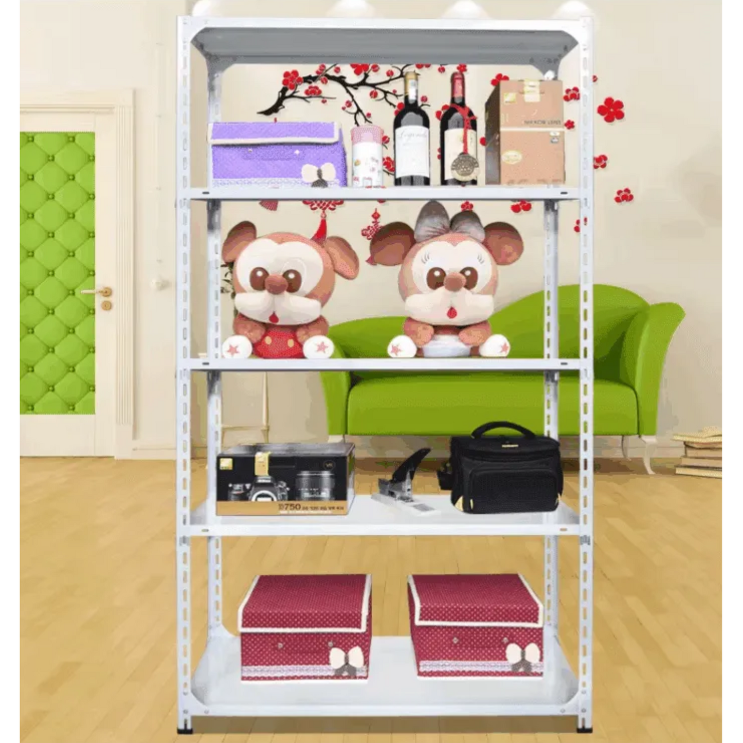 80kg Angle Iron Steel Metal 5 Tier Storage Racks  Shelves Unit