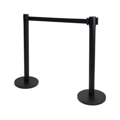 Retractable Queue Stanchion 4-Way with (2M Black Belt)