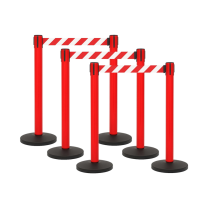 Retractable Queue Barrier with 2M Red Belt