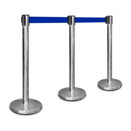 2M Retractable Belt Stanchion | Stainless Steel Crowd Control Post