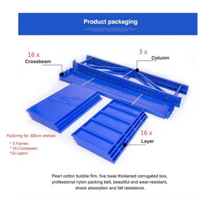 2 sets of Black Shelving Racking Covering 300cm Length Storage Room Garage Area