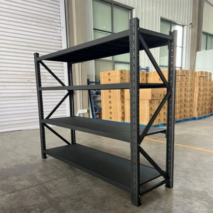 Black 200kg 100cm L x 60cm D x 200cm H Storage Metal Shelving Rack